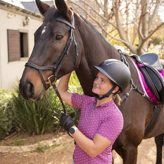 Equileisure Lilly Berry|White Short Sleeve Show Shirt