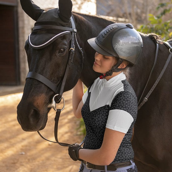 Equileisure Tammy Black|Grey Short Sleeve Show Shirt