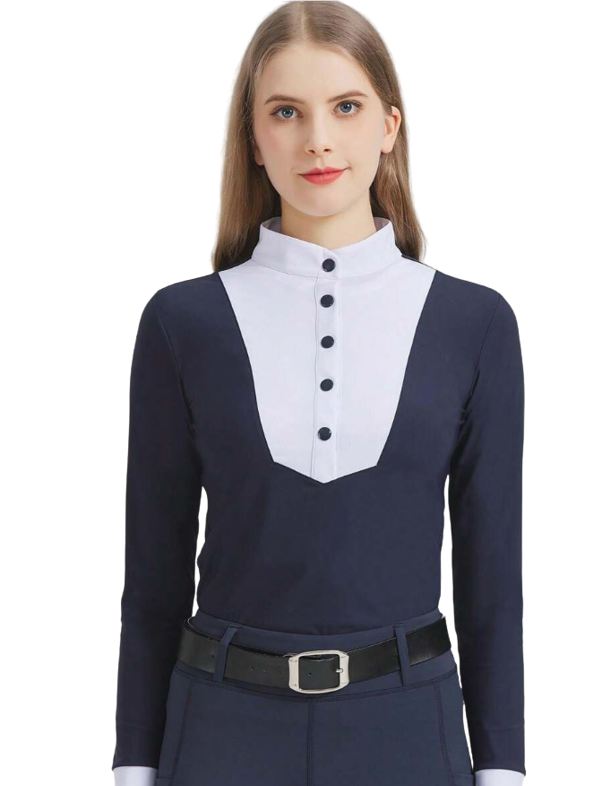 EquiChic Summer Horse Riding T-Shirt with Long Sleeve Shirt Stretchy