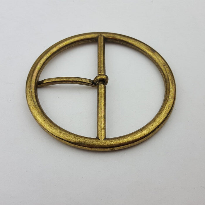 Buckle round 45mm ant brass