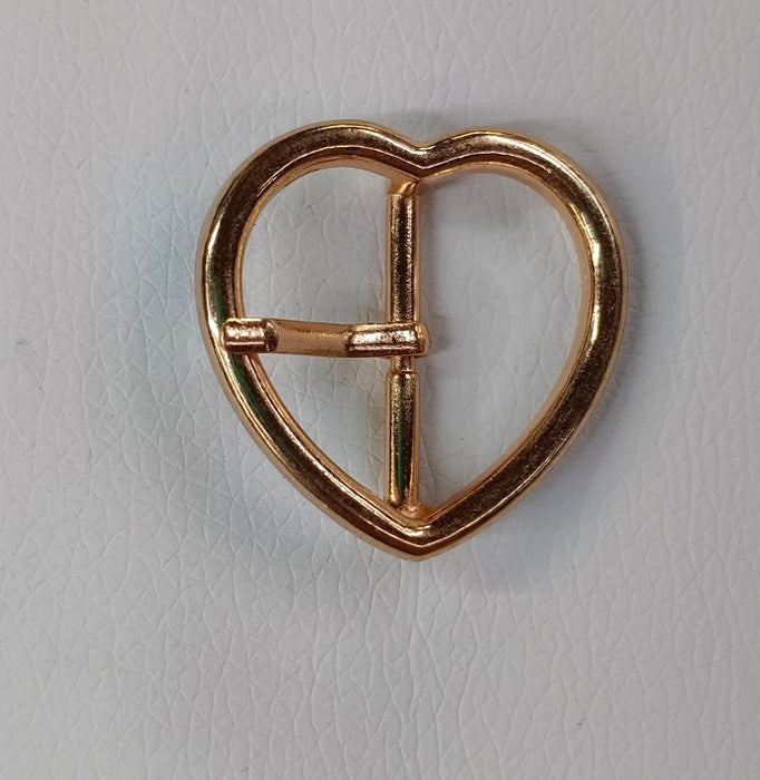 Buckle heart 22mm ant brass
