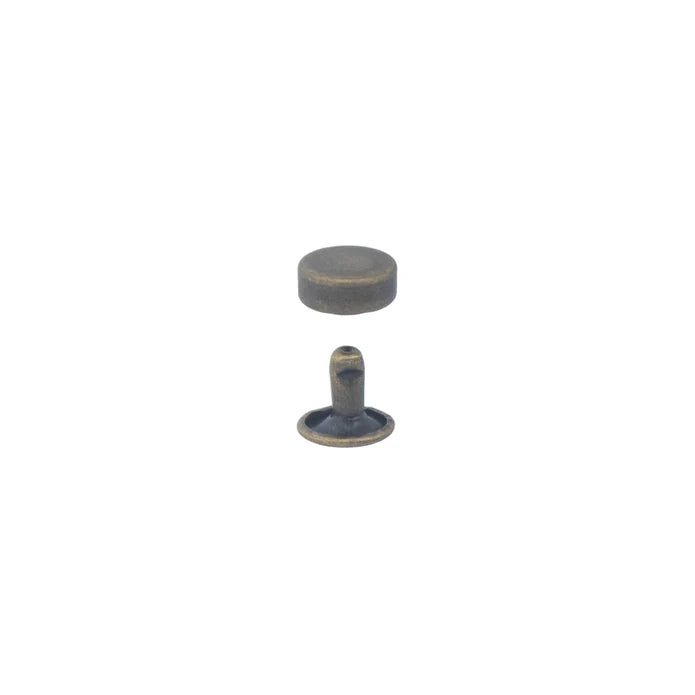 Ivan Flat Domed Rivets 10/pkt Antique Brass 9mm