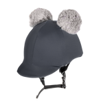 Equistyle Lycra Helmet Cover with Double faux Fur Poms