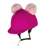 Equistyle Lycra Helmet Cover with Double faux Fur Poms