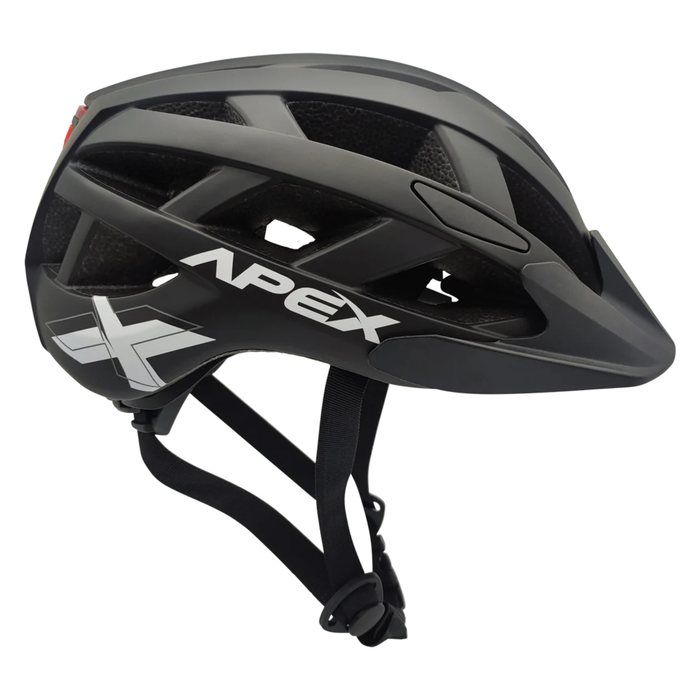 Apex Atom Helmet Adult Matte Black LED Safety Light