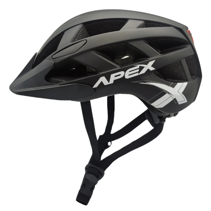 Apex Atom Helmet Adult Matte Black LED Safety Light