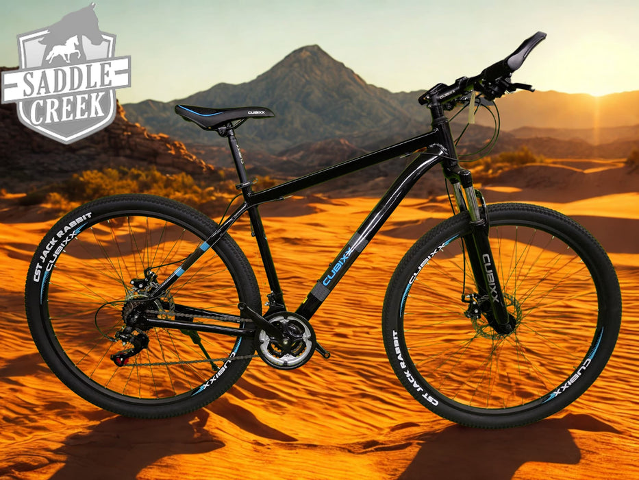 Bicycle cubixx ml 150 2025 black with blue shimano drive train