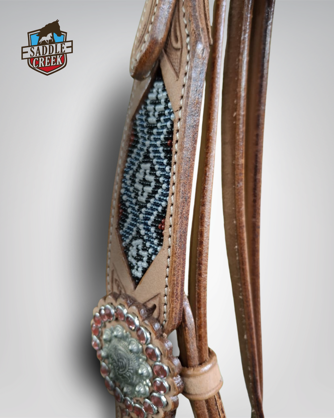 Bronco Western Bridle Beaded and Stones With Reins