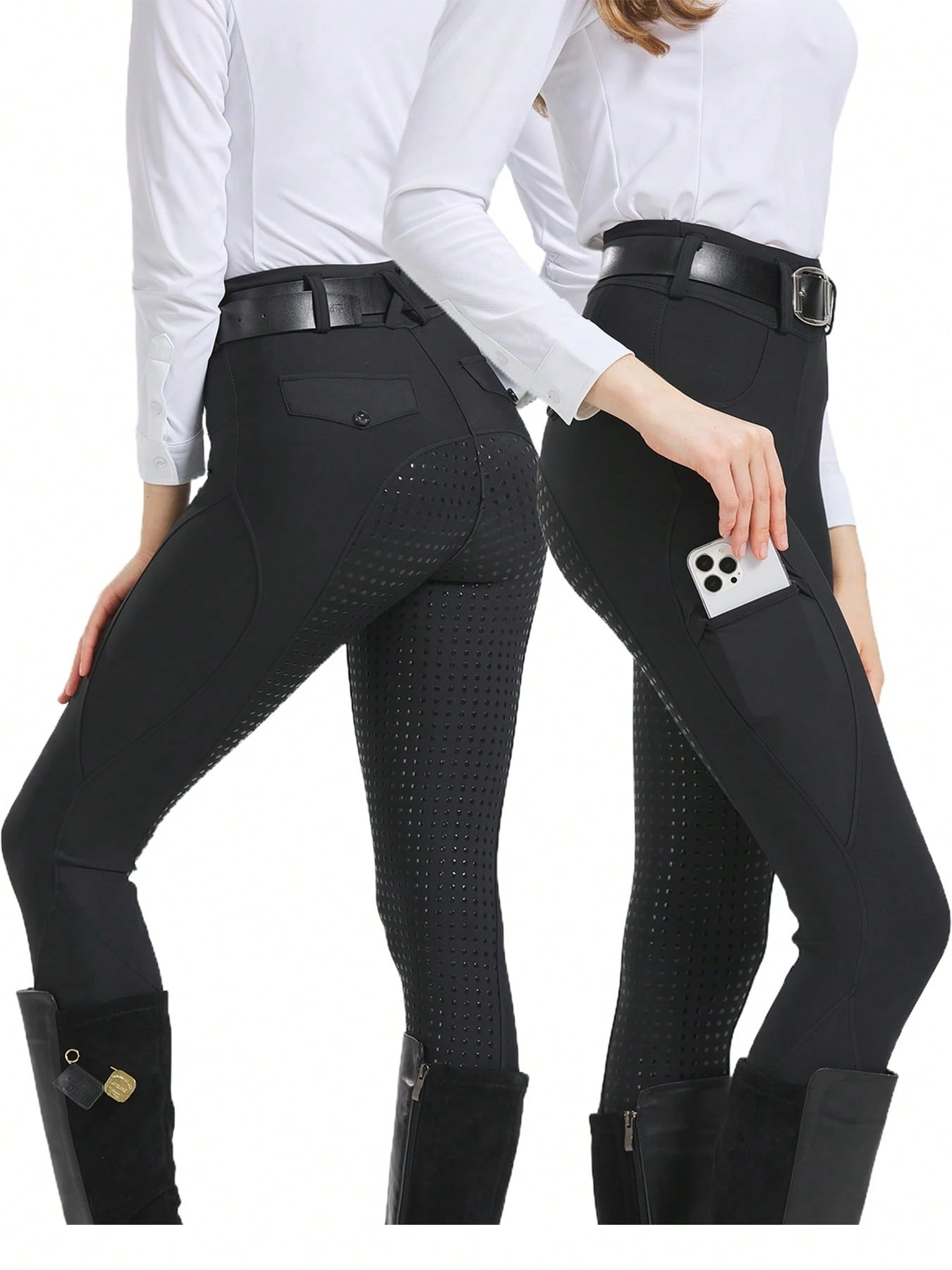 EquiChic 4-Seasons Black Quick-Dry Professional Equestrian Sports Pants