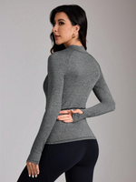 EquiChic Women Casual Front Zipper Long Sleeve Sweatshirt
