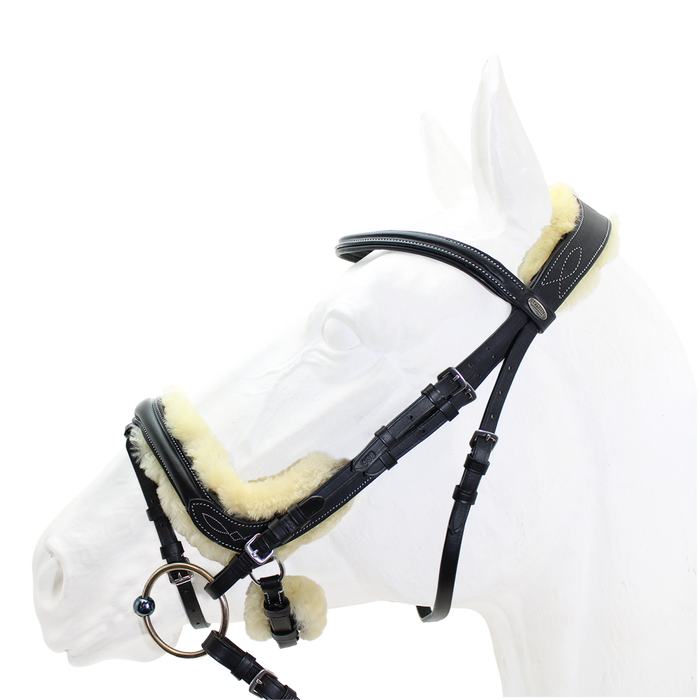 Bridle - Capriole Iivy with fur and with Suregrip reins