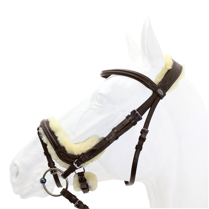 Bridle - Capriole Iivy with fur and with Suregrip reins