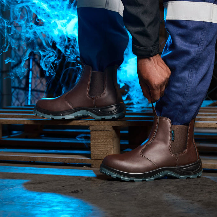 Grittgear Safety Boot S3 Crasy Horse Leather Chocolate