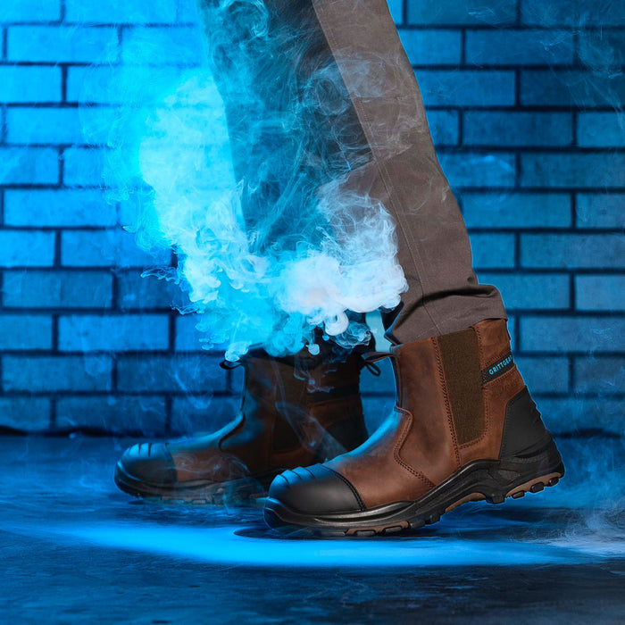 Grittgear Safety Boot S3 Crasy Horse Leather Chocolate