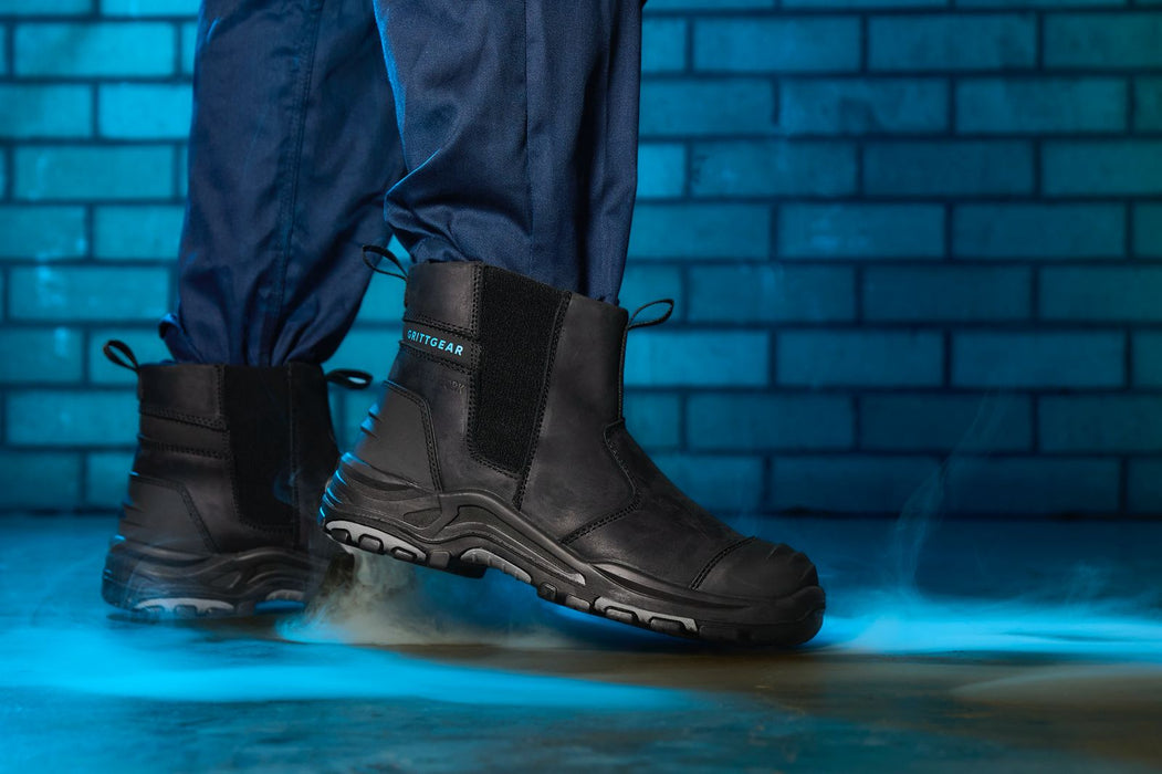 Grittgear Safety Boot Slate S3 Crasy Horse Leather Black