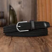 EquiChic Belt 0.91inch Woven Elastic Buckle-Free Unisex Waist Belt, Fashion Versatile Summer, School