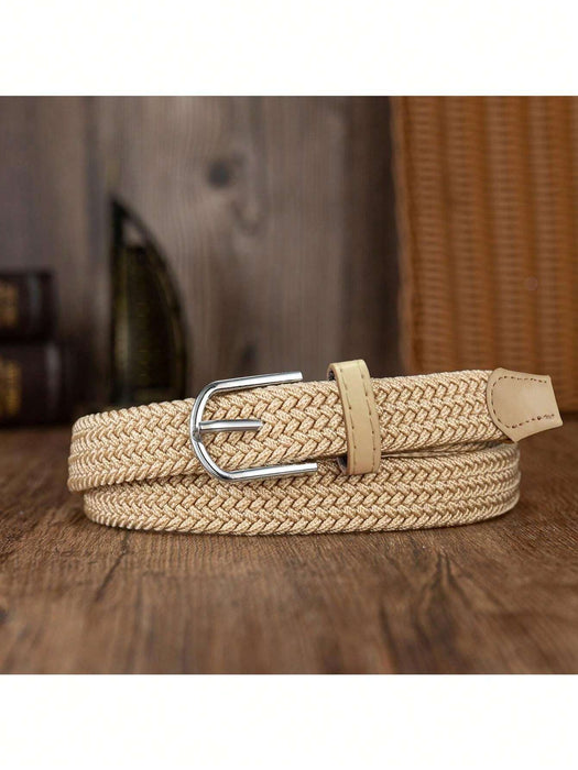 EquiChic Belt 0.91inch Woven Elastic Buckle-Free Unisex Waist Belt, Fashion Versatile Summer, School