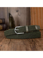 EquiChic Belt 0.91inch Woven Elastic Buckle-Free Unisex Waist Belt, Fashion Versatile Summer, School