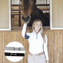EquiChic Belt Adjustable Elastic Waist Belt with Chrome Metal Horse Bit Buckle 4cm wide 1m long