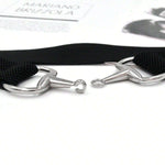 EquiChic Belt Adjustable Elastic Waist Belt with Chrome Metal Horse Bit Buckle 4cm wide 1m long