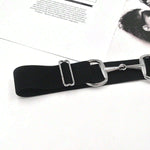EquiChic Belt Adjustable Elastic Waist Belt with Chrome Metal Horse Bit Buckle 4cm wide 1m long