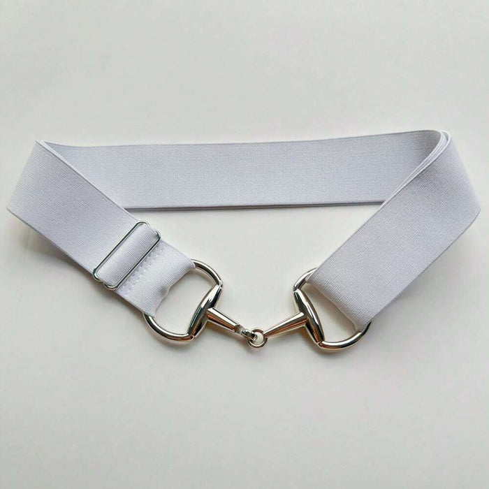 EquiChic Belt Adjustable Elastic Waist Glitter, Chrome Metal Buckle Fashion Apparel Accessories Female Belt Summer, School