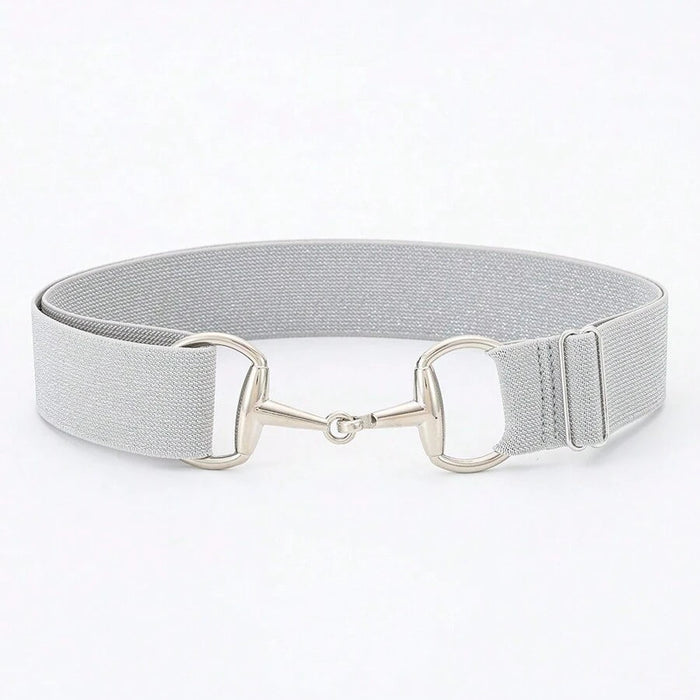 EquiChic Belt Adjustable Elastic Waist Glitter, Chrome Metal Buckle Fashion Apparel Accessories Female Belt Summer, School