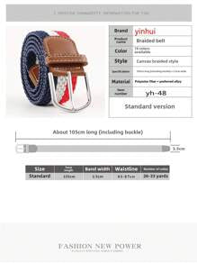 EquiChic Fashion Elastic Woven Belt, Width 3.3cm, Length 105-107cm, For Men And Women