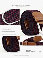 EquiChic Fashion Elastic Woven Belt, Width 3.3cm, Length 105-107cm, For Men And Women