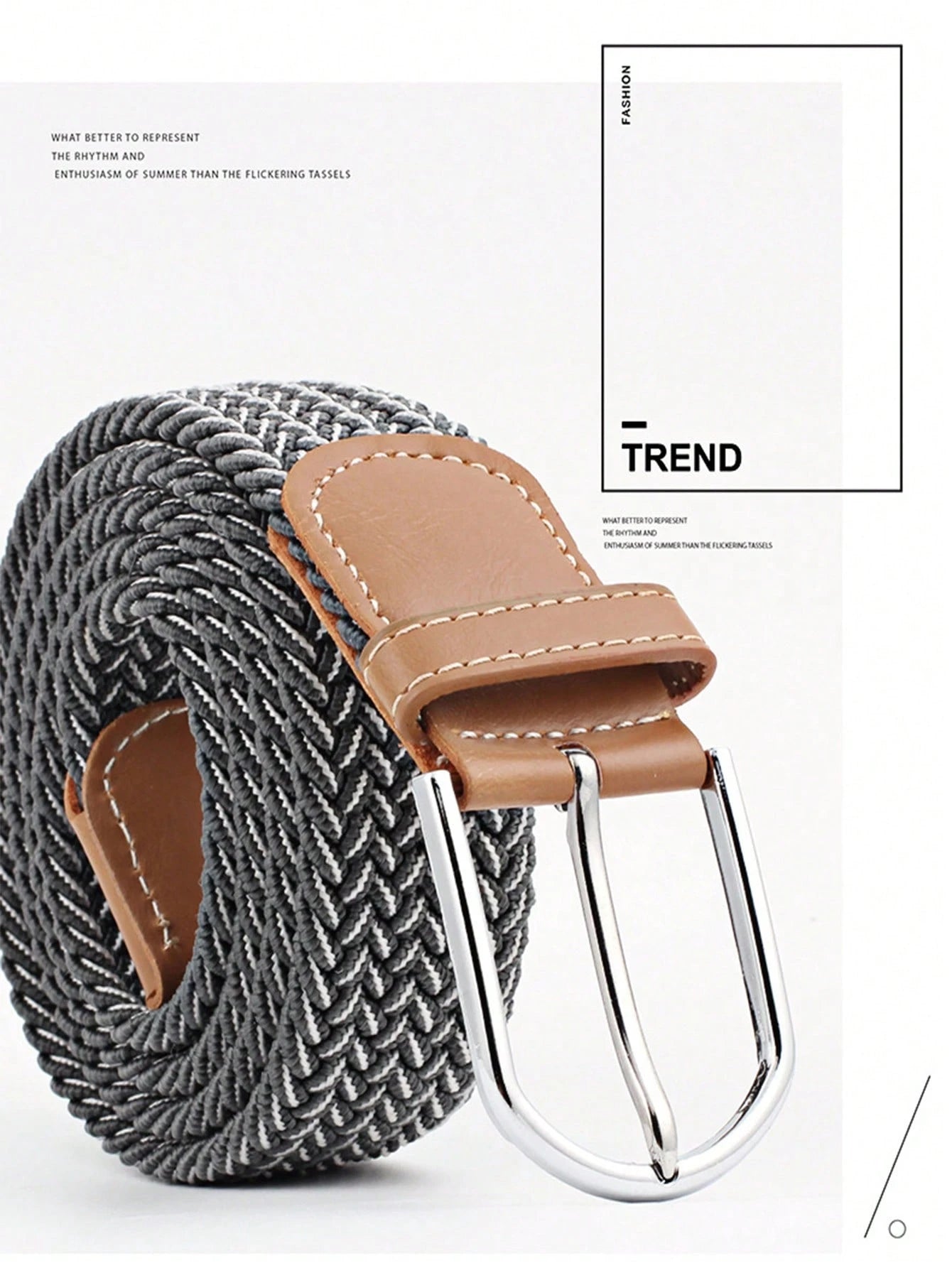 EquiChic Fashion Elastic Woven Belt, Width 3.3cm, Length 105-107cm, For Men And Women
