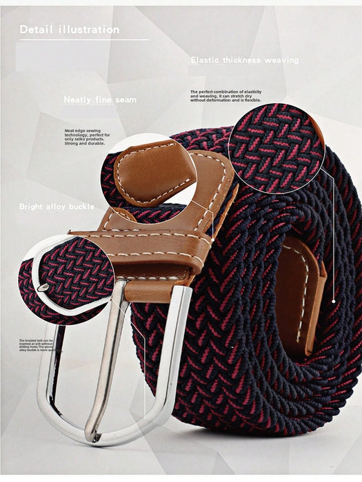 EquiChic Fashion Elastic Woven Belt, Width 3.3cm, Length 105-107cm, For Men And Women