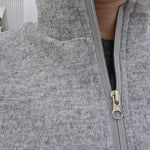 EquiChic Sport Studio Sport Jacket Casual Comfortable Solid Color Stand Collar Light Grey