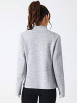 EquiChic Sport Studio Sport Jacket Casual Comfortable Solid Color Stand Collar Light Grey