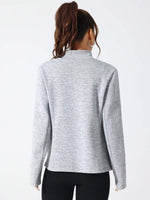 EquiChic Sport Studio Sport Jacket Casual Comfortable Solid Color Stand Collar Light Grey
