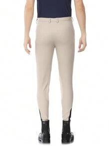EquiRogue Riding Breeches Aoud Soft Breathable Half Breeches Equestrian Pants  Beige Half Silicone