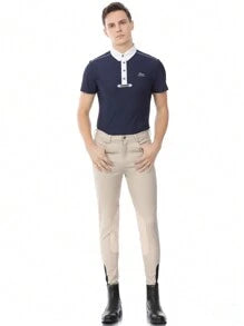 EquiRogue Riding Breeches Aoud Soft Breathable Half Breeches Equestrian Pants  Beige Half Silicone