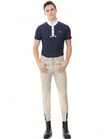EquiRogue Riding Breeches Aoud Soft Breathable Half Breeches Equestrian Pants  Beige Half Silicone