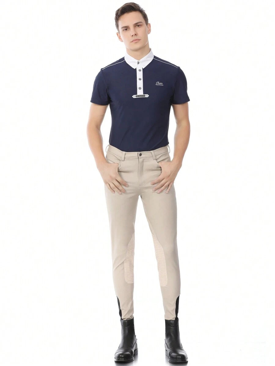 EquiRogue Riding Breeches Aoud Soft Breathable Half Breeches Equestrian Pants  Beige Half Silicone