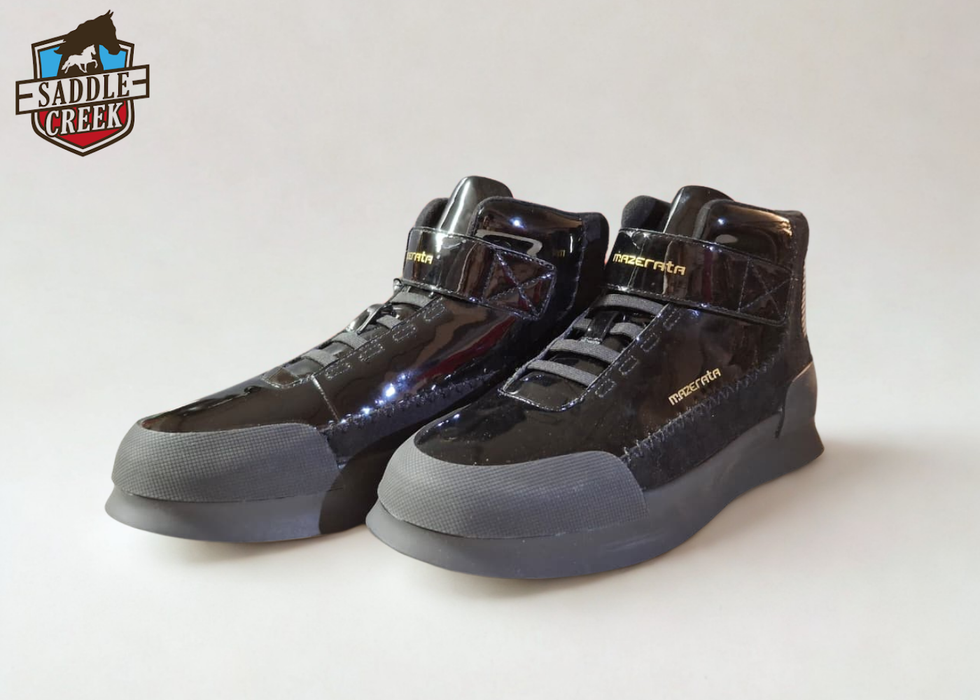 Mazerata valentino 1 short boot  patent leather with suede - black