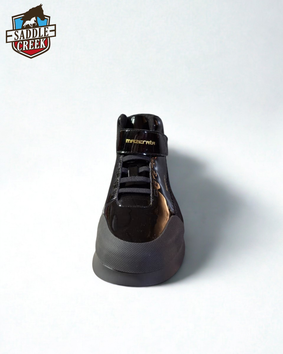 Mazerata valentino 1 short boot  patent leather with suede - black