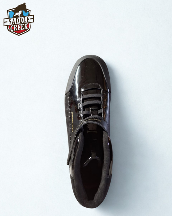 Mazerata valentino 1 short boot  patent leather with suede - black