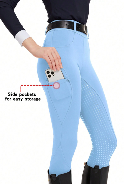 EquiChic Women's Equestrian Pants, Quick-Dry Pants With Silicone Anti-Slip Riding Pants