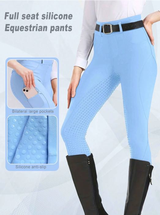 EquiChic Women's Equestrian Pants, Quick-Dry Pants With Silicone Anti-Slip Riding Pants