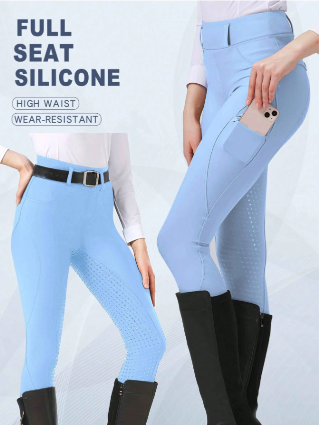 EquiChic Women's Equestrian Pants, Quick-Dry Pants With Silicone Anti-Slip Riding Pants