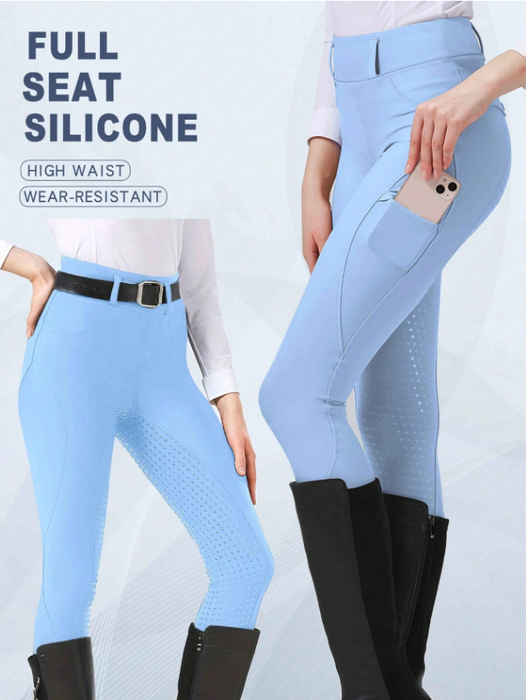 EquiChic Women's Equestrian Pants, Quick-Dry Pants With Silicone Anti-Slip Riding Pants