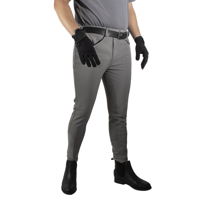 Equileisure Mens Silicone Breeches Grey