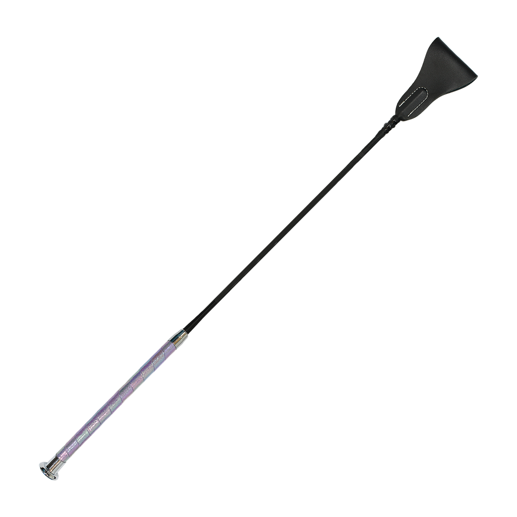 Crop with sparkle handle and silver cap