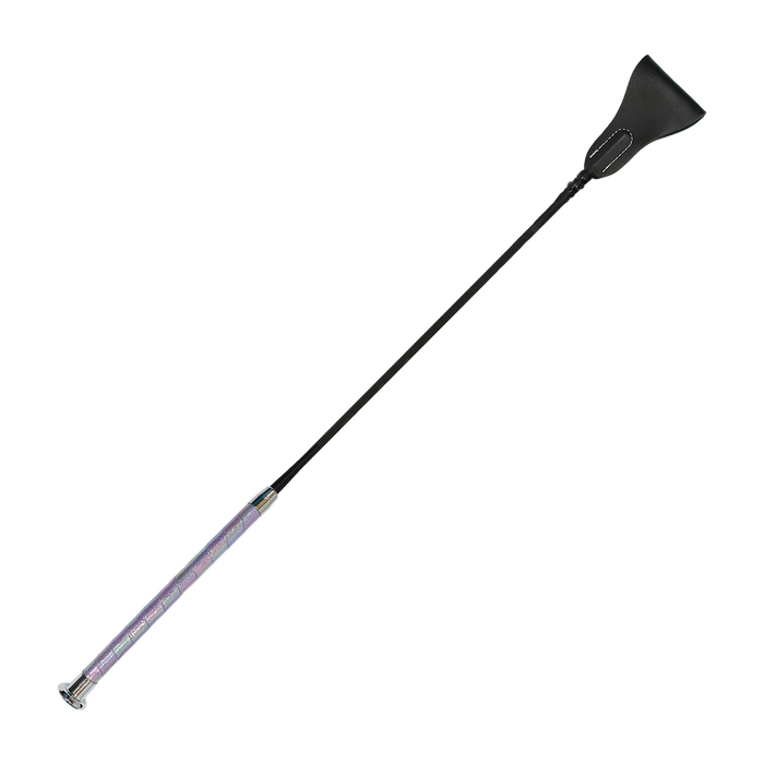 Crop with sparkle handle and silver cap
