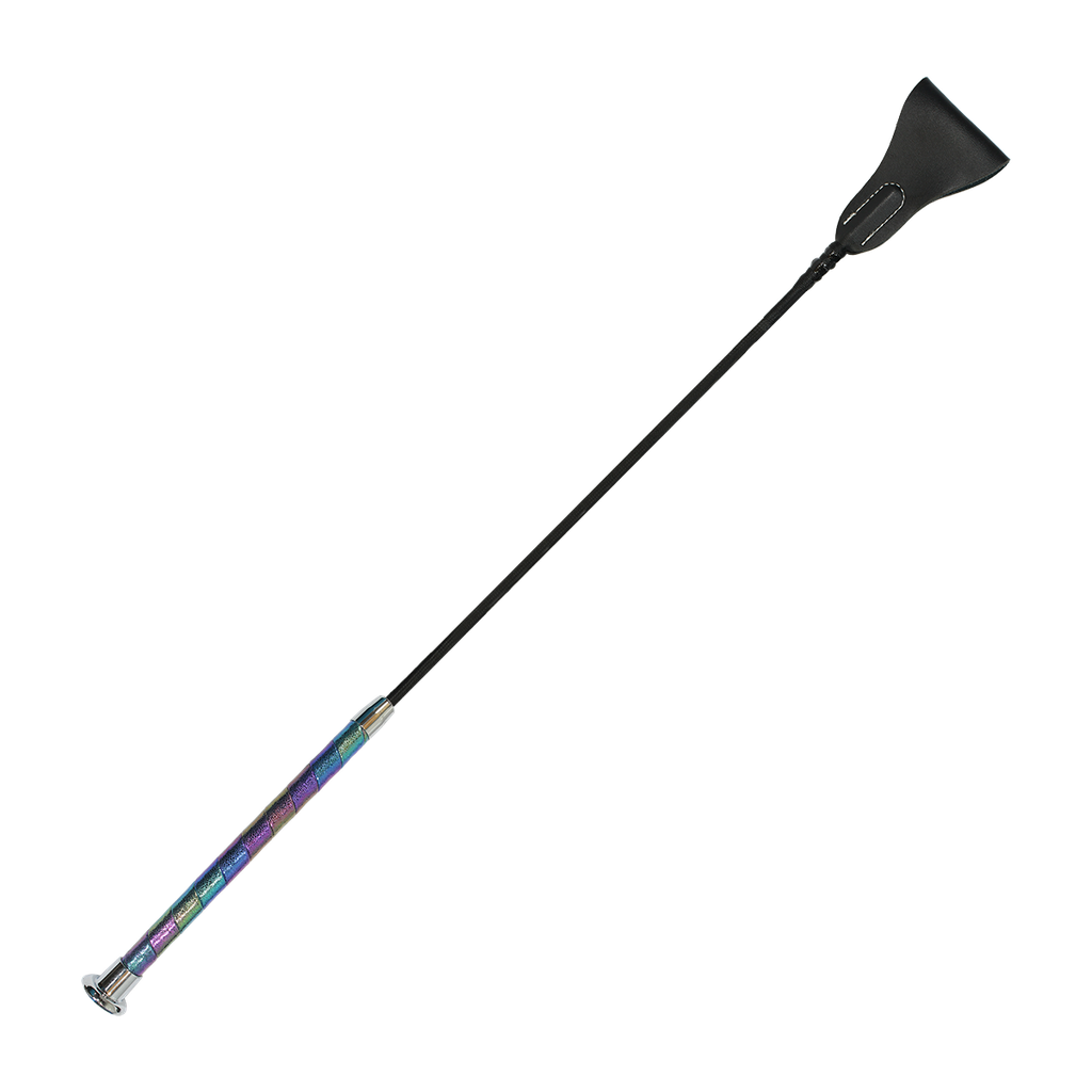 Crop with sparkle handle and silver cap