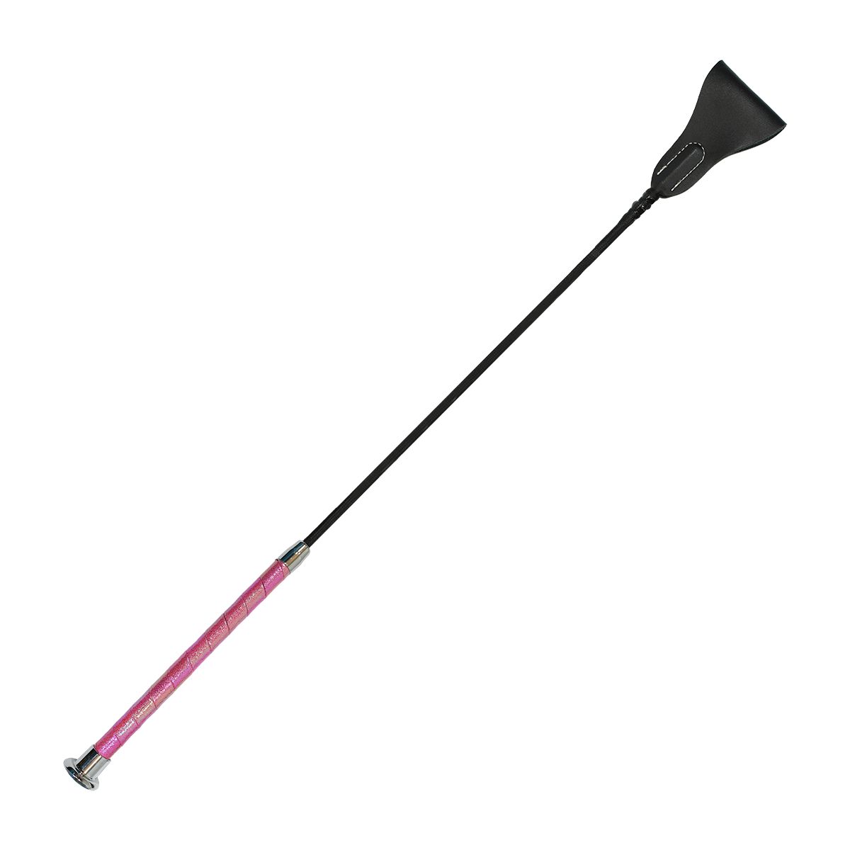 Crop with sparkle handle and silver cap